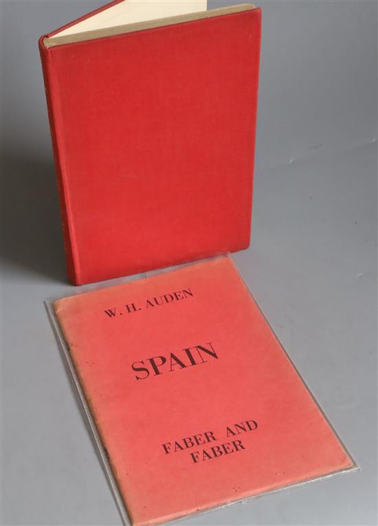 Auden, Wynston Hugh and Isherwood, Christopher - On the Frontier, 8vo, red cloth, Faber and Faber, London 1938,